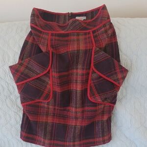 Plenty by Tracy Reese Vibrant Red and Black Plaid Pencil Skirt